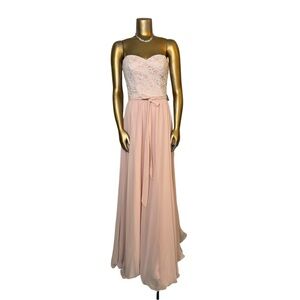 Mori Lee Bridesmaid Dress Long Formal Blush US Size 4 by Madeline Gardner